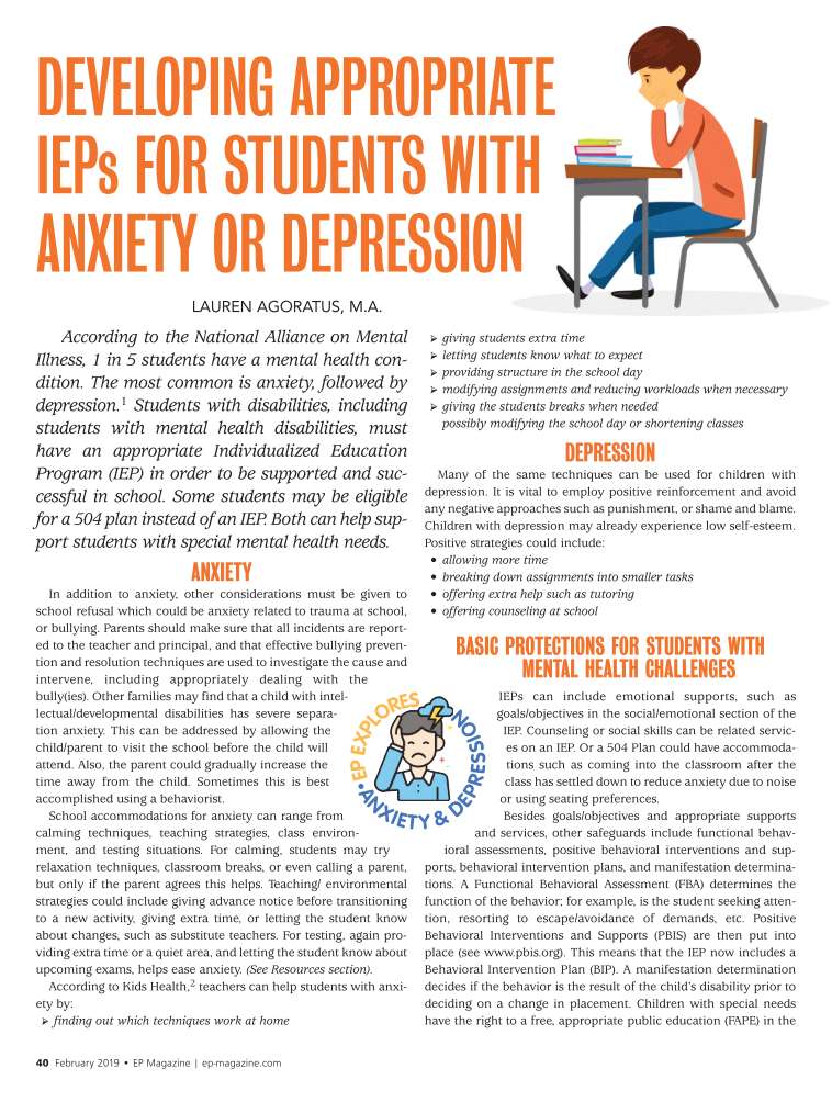 Individualized Education Programs Ieps For Parents Kidshealth >> Developing Appropriate Ieps For Students With Anxiety Individualized Education Programs Ieps For Parents Kidshealth >> Developing Appropriate Ieps For Students With Anxiety